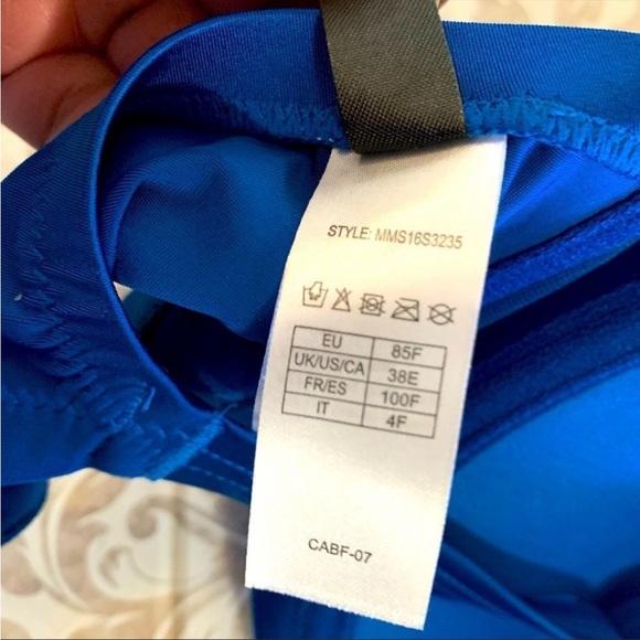 Mariemelli Bikini Top 38E (DD) Blue Padded Underwire NWT - Picture 2 of 3